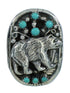 Turquoise And Genuine Sterling Silver Southwest Bear Ring Size 5-3/4 RX85691